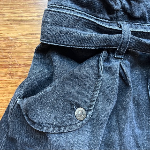 Veronica Beard Nori High Rise Paperbag Waist Denim Shorts Washed Onyx Sz 29 - Picture 6 of 12